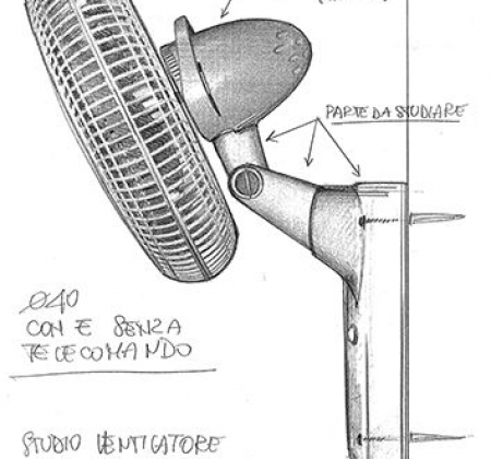 Gordon серия: эскиз настенного вентилятора, нарисованный от руки